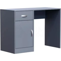 Hudson Computer Desk 1 Drawer 1 Door PC Workstation Shelves Storage Home Office Table, Grey -Office Furniture Store 91948272 5