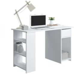 ARMA - 3COMPARTMENT WORK TABLE WITH DRAWER WHITE -Office Furniture Store 92199125 4