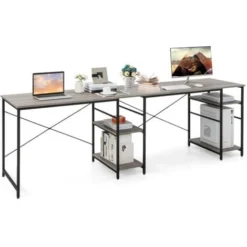 L-Shaped Corner Computer Desk Study Writing Desk Workstation With Storage Shelf -Office Furniture Store 92592250 3
