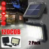 Solar PIR Motion Sensor Outdoor Yard Flood Lights Split COB LED Wall Street Lamp