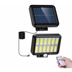 Solar PIR Motion Sensor Outdoor Yard Flood Lights Split COB LED Wall Street Lamp -Office Furniture Store 92892782 5
