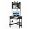 Corner Computer Desk W/ Hutch Space-saving Study Workstation Top Shelf Storage
