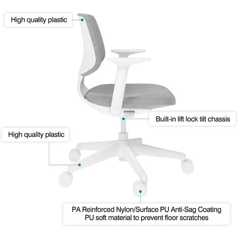 SANODESK Office Chair Desk Chair Ergonomic Office Chair Student Chair With Armrests And Lumbar Support 360° Swivel Executive Chair For Home Office SC03G 5 SANODESK Office Chair Desk Chair Ergonomic Office Chair Student Chair With Armrests And Lumbar Support 360° Swivel Executive Chair For Home Office SC03G - Image 5