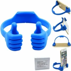 FlkwoH Universal Flexible Thumb Smartphone Stand Holder - Blue