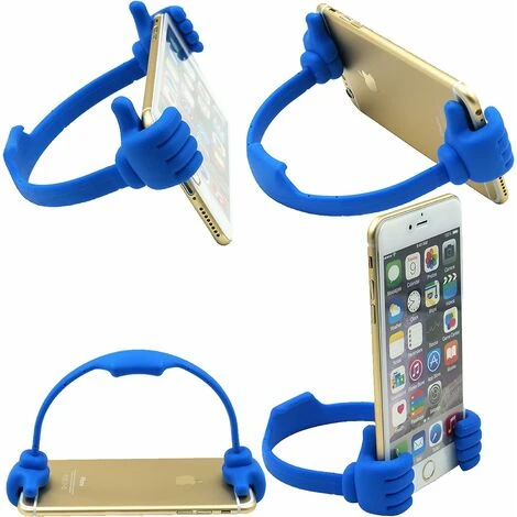 FlkwoH Universal Flexible Thumb Smartphone Stand Holder - Blue 2 FlkwoH Universal Flexible Thumb Smartphone Stand Holder - Blue - Image 2