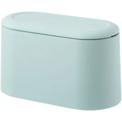 1PC Mini Countertop Trash Can, Small Desktop Trash Can For Office, Bathroom, Small Waste Bin, Plastic, Light Green, 221113cm