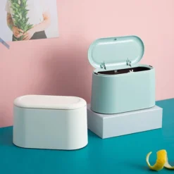1PC Mini Countertop Trash Can, Small Desktop Trash Can For Office, Bathroom, Small Waste Bin, Plastic, Light Green, 221113cm 5 1PC Mini Countertop Trash Can, Small Desktop Trash Can For Office, Bathroom, Small Waste Bin, Plastic, Light Green, 221113cm -Office Furniture Store 93499004 3