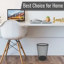1 PC Wire Mesh Trash Can - Lightweight And Stylish - Ideal Trash Can For Home And Office - (Black) -Office Furniture Store 93499686 4