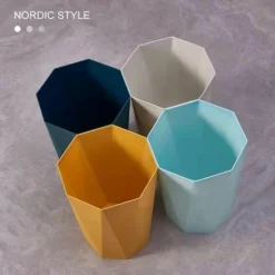 1pc Trash Bin Waste Paper Bin Plastic Trash Container Garbage Bin Waste Paper Bin Desktop Organizer For Bedroom Office, 24cm Height -Office Furniture Store 93502012 5