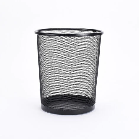 Wire Mesh Trash Bin - Lightweight And Stylish - Ideal Bin For Home And Office - (Black) 1 Wire Mesh Trash Bin - Lightweight And Stylish - Ideal Bin For Home And Office - (Black)