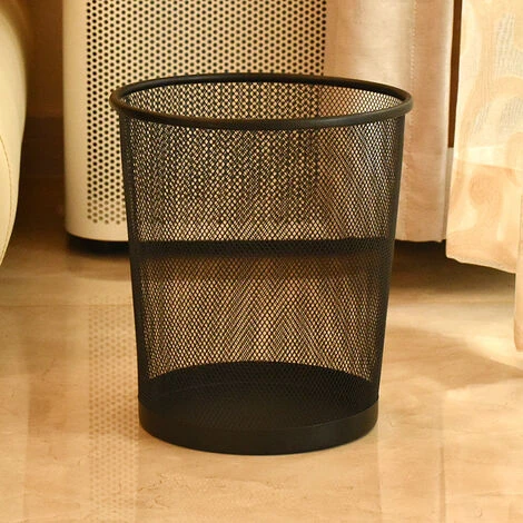 Wire Mesh Trash Bin - Lightweight And Stylish - Ideal Bin For Home And Office - (Black) 2 Wire Mesh Trash Bin - Lightweight And Stylish - Ideal Bin For Home And Office - (Black) - Image 2