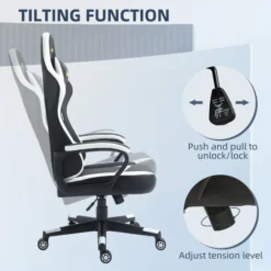 Vinsetto Racing Gaming Chair W/ Lumbar Support, Headrest, Gamer Office Chair Black -Office Furniture Store 94015055 5