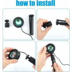 Sunset Lamp, Sunset Projection Lamp Sunset Lamp, Sunset Projection Lamp 3 Colors, Rainbow Projection Lamp, 180° Rotation Romantic Visual Mood Lamp Lighting Bedroom Decor -Office Furniture Store 94518203 3