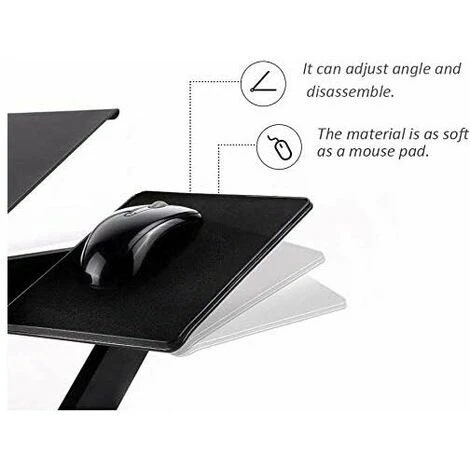 Laptop Table Laptop Stand Bed/Sofa Folding PC Table,Adjustable Ventilated Portable Desk Stand With Aluminum Alloy Mouse Pad Black 4 Laptop Table Laptop Stand Bed/Sofa Folding PC Table,Adjustable Ventilated Portable Desk Stand With Aluminum Alloy Mouse Pad Black - Image 4