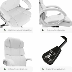 Office Chair Jonas - Desk Chair, Computer Chair, Swivel Chair - White 7 Office Chair Jonas - Desk Chair, Computer Chair, Swivel Chair - White -Office Furniture Store 95328179 3