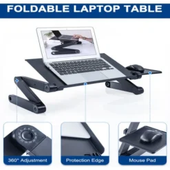 Fitprobo Laptop Stand Bed Table Black Portable Adjustable Tablet Stand Aluminum Folding Laptop Stand 8 Fitprobo Laptop Stand Bed Table Black Portable Adjustable Tablet Stand Aluminum Folding Laptop Stand -Office Furniture Store 95603041 4