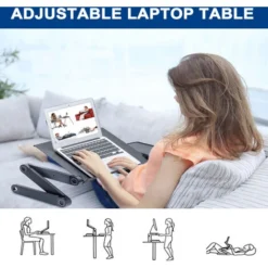 Fitprobo Laptop Stand Bed Table Black Portable Adjustable Tablet Stand Aluminum Folding Laptop Stand 9 Fitprobo Laptop Stand Bed Table Black Portable Adjustable Tablet Stand Aluminum Folding Laptop Stand -Office Furniture Store 95603041 5