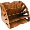 Wooden Desk Organizer, Wooden Sorter Filing Paper Storage For File, Magazine And Document - 34x27x27cm