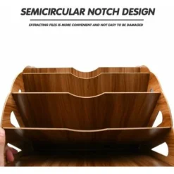 Wooden Desk Organizer, Wooden Sorter Filing Paper Storage For File, Magazine And Document - 34x27x27cm -Office Furniture Store 95714771 4