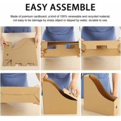 5 Pack Magazine Rack Cardboard Box Pre-Folded With Sticker Storage Box For School Office Housing Storage Box For Book Notebook Document Easy To Assemble Store (Multicolor) -Office Furniture Store 96365021 5