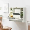 Foldable Wooden Wall Mounted Desk Floating Home Office Computer Table W/Drawer