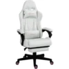 Vinsetto Racing Gaming Chair PVC Leather Gamer Recliner Home Office, White