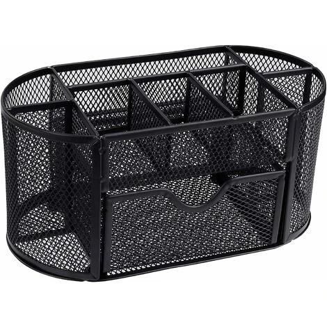 Desktop Storage Box Iron Grid Large Capacity Home Office Student Stationery Multi-function Pen Holder Black Iron Storage Box 1 Desktop Storage Box Iron Grid Large Capacity Home Office Student Stationery Multi-function Pen Holder Black Iron Storage Box