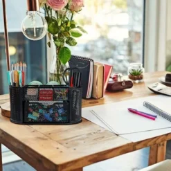 Desktop Storage Box Iron Grid Large Capacity Home Office Student Stationery Multi-function Pen Holder Black Iron Storage Box 9 Desktop Storage Box Iron Grid Large Capacity Home Office Student Stationery Multi-function Pen Holder Black Iron Storage Box -Office Furniture Store 96869179 5