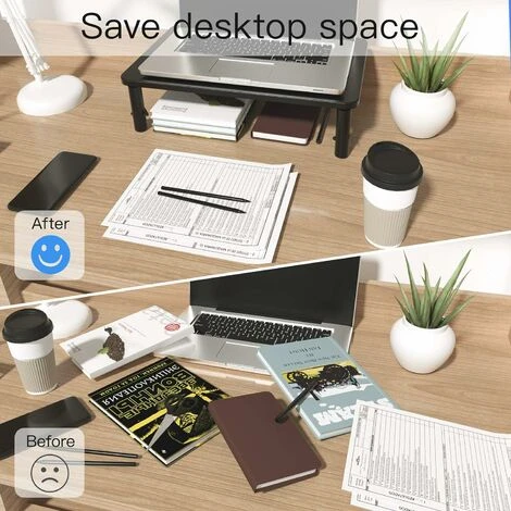 HUANUO Monitor Stand - 3 Height Adjustable Ergonomic Laptop Stand With Mesh Platform For Laptop, Computer, IMac, PC, Printer Up To 20 Kg 3 HUANUO Monitor Stand - 3 Height Adjustable Ergonomic Laptop Stand With Mesh Platform For Laptop, Computer, IMac, PC, Printer Up To 20 Kg - Image 3