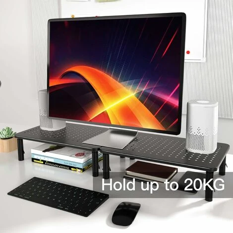 HUANUO Monitor Stand - 3 Height Adjustable Ergonomic Laptop Stand With Mesh Platform For Laptop, Computer, IMac, PC, Printer Up To 20 Kg 4 HUANUO Monitor Stand - 3 Height Adjustable Ergonomic Laptop Stand With Mesh Platform For Laptop, Computer, IMac, PC, Printer Up To 20 Kg - Image 4