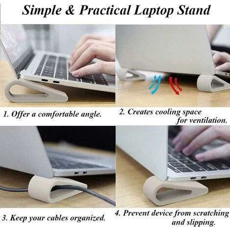 Pieces Laptop Stand, Laptop Stand, Notebook Riser, Mini Non-Slip Silicone Ventilated Computer Stand For Notebook (4 Colors) 5 Pieces Laptop Stand, Laptop Stand, Notebook Riser, Mini Non-Slip Silicone Ventilated Computer Stand For Notebook (4 Colors) - Image 5