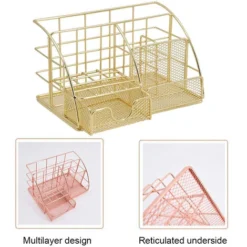 Iron Stationery Storage Rack, Desktop Pen And Paper Storage Rack -Office Furniture Store 97458517 3