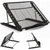 Laptop Stand, Aluminum Foldable Laptop Stand, Adjustable Laptop Stand, Ventilated Laptop Stand With Rubber Pad For Laptop, Tablet, Cell Phone, Black