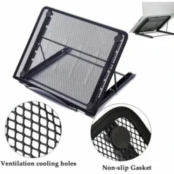 Laptop Stand, Aluminum Foldable Laptop Stand, Adjustable Laptop Stand, Ventilated Laptop Stand With Rubber Pad For Laptop, Tablet, Cell Phone, Black 7 Laptop Stand, Aluminum Foldable Laptop Stand, Adjustable Laptop Stand, Ventilated Laptop Stand With Rubber Pad For Laptop, Tablet, Cell Phone, Black -Office Furniture Store 97814177 3