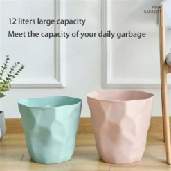 Office Trash Can/Waste Bin/Bedroom Trash Can, Eco-Friendly Irregular Bedroom Office Plastic Waste Bin Trash Can, For Office, Bedroom (Pink) -Office Furniture Store 97815381 4