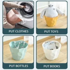 Office Trash Can/Waste Bin/Bedroom Trash Can, Eco-Friendly Irregular Bedroom Office Plastic Waste Bin Trash Can, For Office, Bedroom (Pink) -Office Furniture Store 97815381 5