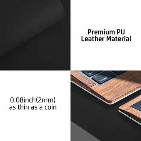 Desk Mat, PU Leather Desk Mat, Mouse Pad, Non-Slip Desk Protector, Waterproof Desk Pad For Office And Home (80cm X 40cm, Black) 2 Desk Mat, PU Leather Desk Mat, Mouse Pad, Non-Slip Desk Protector, Waterproof Desk Pad For Office And Home (80cm X 40cm, Black) - Image 2