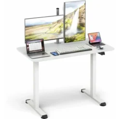 Electric Height Adjustable Standing Desk Sit To Stand Computer Workstation Table