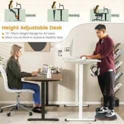 Electric Height Adjustable Standing Desk Sit To Stand Computer Workstation Table -Office Furniture Store 97853559 4