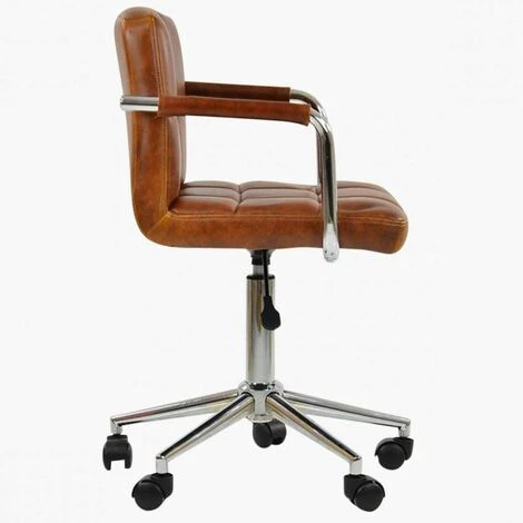 Bahama Small Office Chair Vintage Tan Brown 4 Bahama Small Office Chair Vintage Tan Brown - Image 4