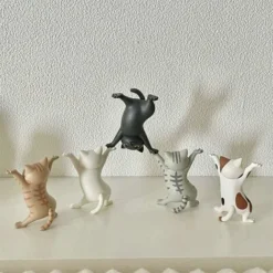 5 Pieces Dancing Cat Coffin Ornament, Funny Cat Pen Holder, Interesting Gifts, PVC, Cat Pen Holder Stand, Creative, Portable Cat Model Ornaments, For Decoration-Get Rich -Office Furniture Store 98818658 2