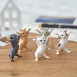 5 Pieces Dancing Cat Coffin Ornament, Funny Cat Pen Holder, Interesting Gifts, PVC, Cat Pen Holder Stand, Creative, Portable Cat Model Ornaments, For Decoration-Get Rich -Office Furniture Store 98818658 3