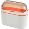 Rose Pink-Hanging Mini Orange Waste Paper Bin With Lid Kitchen Wall Mounted Paper Basket