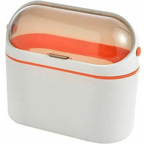 Rose Pink-Hanging Mini Orange Waste Paper Bin With Lid Kitchen Wall Mounted Paper Basket 1 Rose Pink-Hanging Mini Orange Waste Paper Bin With Lid Kitchen Wall Mounted Paper Basket