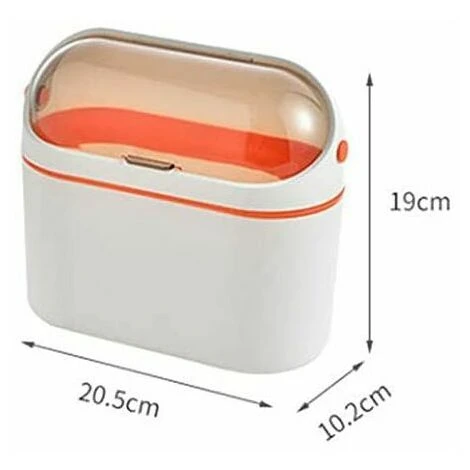 Rose Pink-Hanging Mini Orange Waste Paper Bin With Lid Kitchen Wall Mounted Paper Basket 2 Rose Pink-Hanging Mini Orange Waste Paper Bin With Lid Kitchen Wall Mounted Paper Basket - Image 2